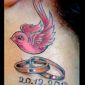 Tattoo Oldschool Vogel und Ringe:Bird and Rings.jpg